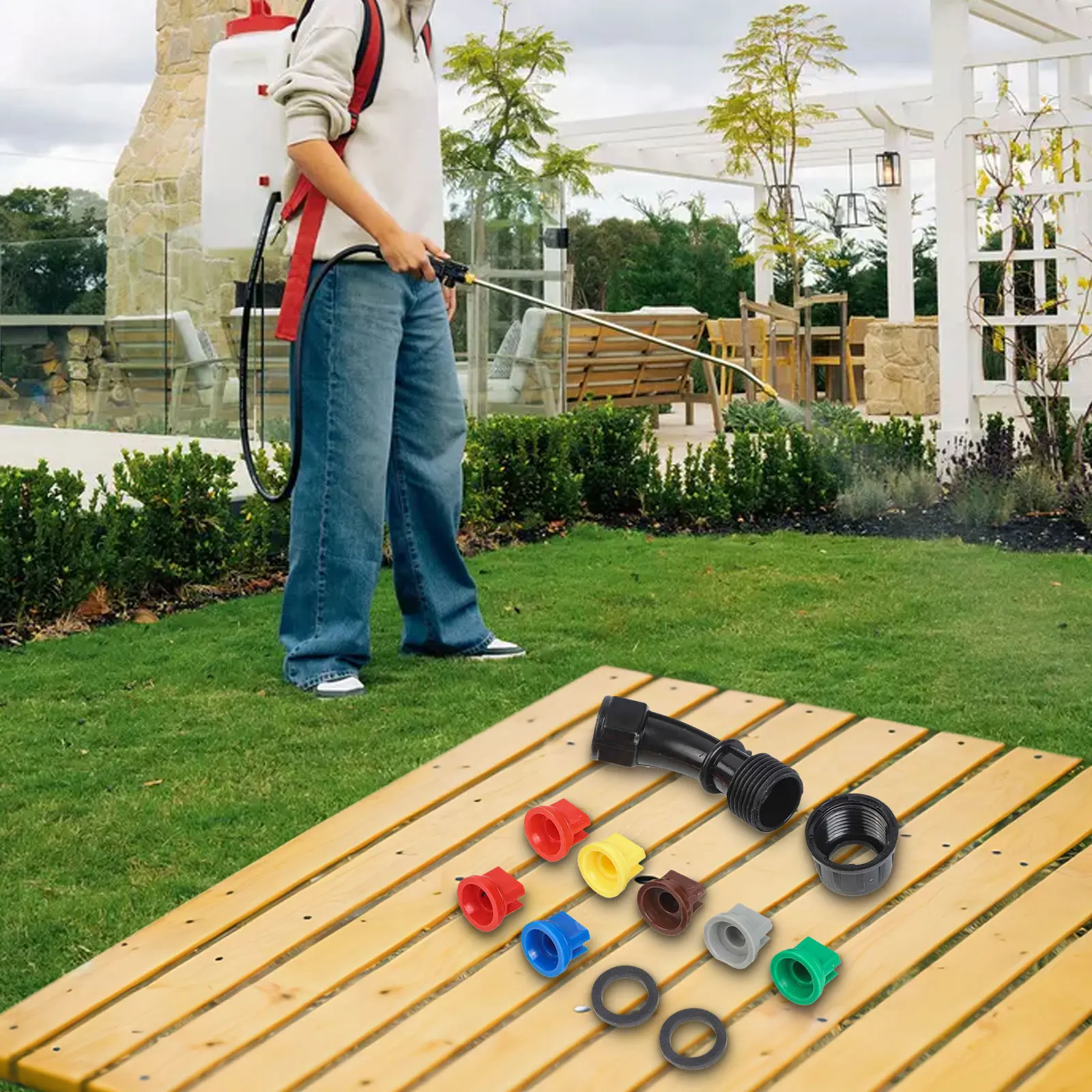 Crop Sprayer Backpack - 110도 광각 팬 노즐 1.6mm 오리피스,
